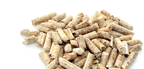 Holzpellets Haufen